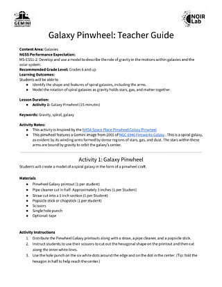 Educational Material: Teacher Guide: Galaxy Pinwheel