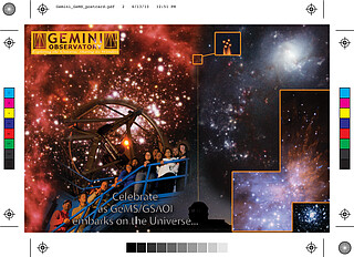 Postcard for Celebrate as GeMS/GSAOI embarks on the Universe